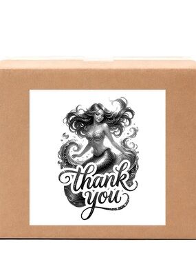 Mermaid Thank You Stickers 3”x3” -100ct.